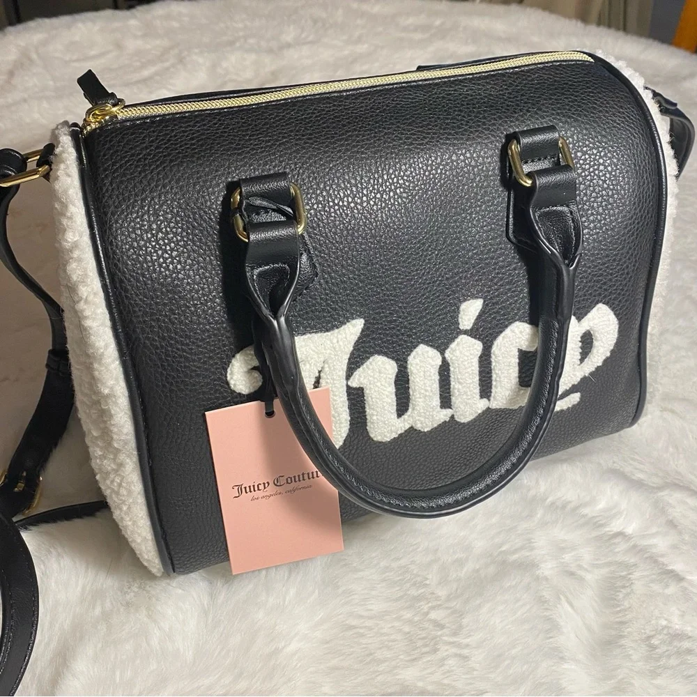 Juicy Couture Sherpa Satchel Crossbody Purse - Picture 2 of 3